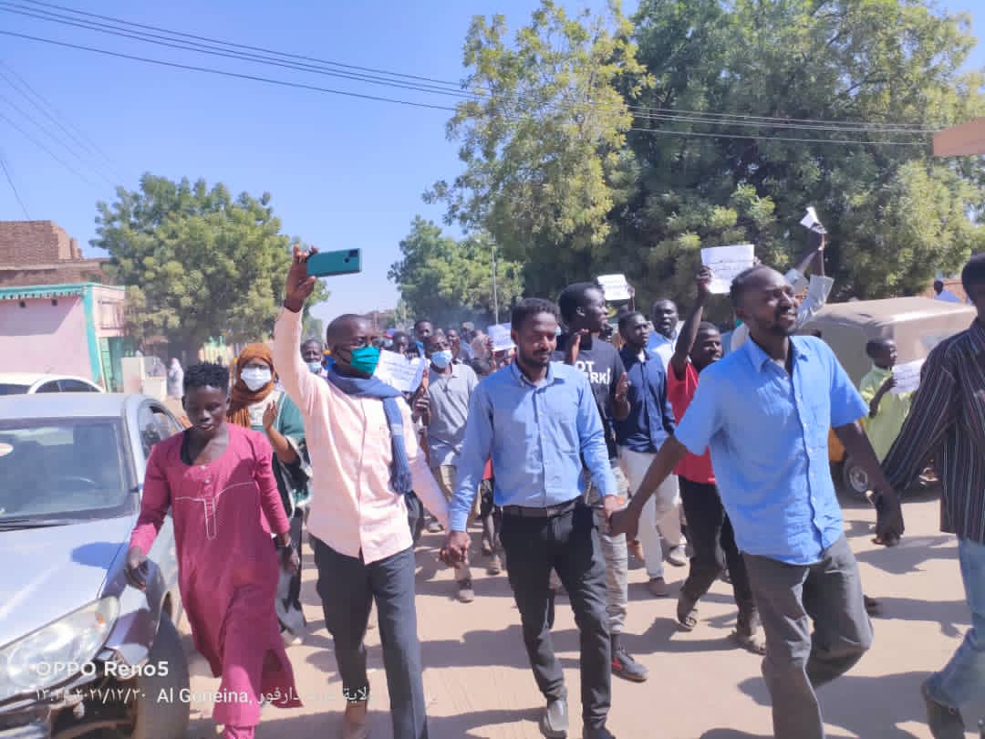 Photos show Dec30March in Gineina, West Darfur State - part of the latest wave of nationwide mass demonstrations against SudanCoup and military rule