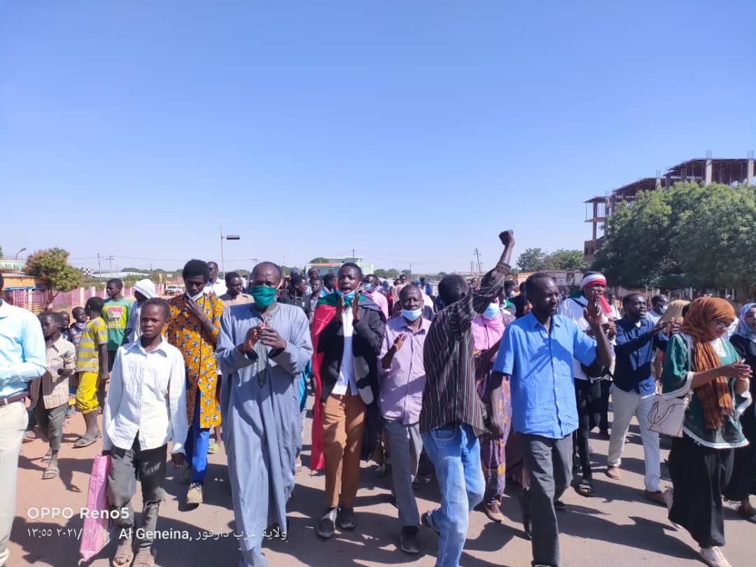 Photos show Dec30March in Gineina, West Darfur State - part of the latest wave of nationwide mass demonstrations against SudanCoup and military rule