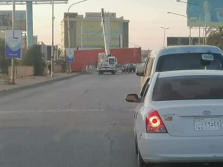 SudanCoup authorities are once again blocking Khartoum bridges with shipping containers ahead of demonstrations set to take place tomorrow, called for by the East Deim Resistance Committees