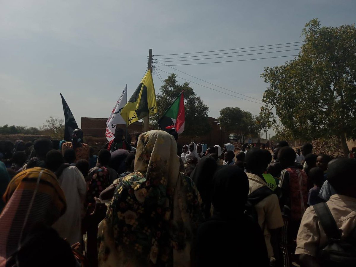 Protesters gathering in Zalingei, Central Darfur to participate in today's nationwide demonstrations against SudanCoup