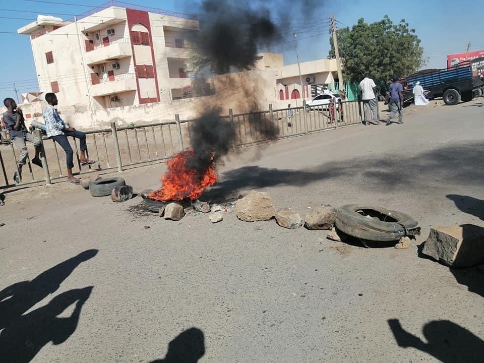 Protesters barricade a bridge in Gedarif in protest, as the nation comes out in another wave of demonstrations against SudanCoup