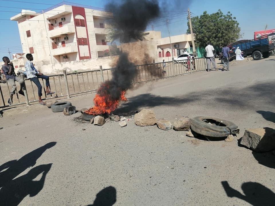 Protesters barricade a bridge in Gedarif in protest, as the nation comes out in another wave of demonstrations against SudanCoup