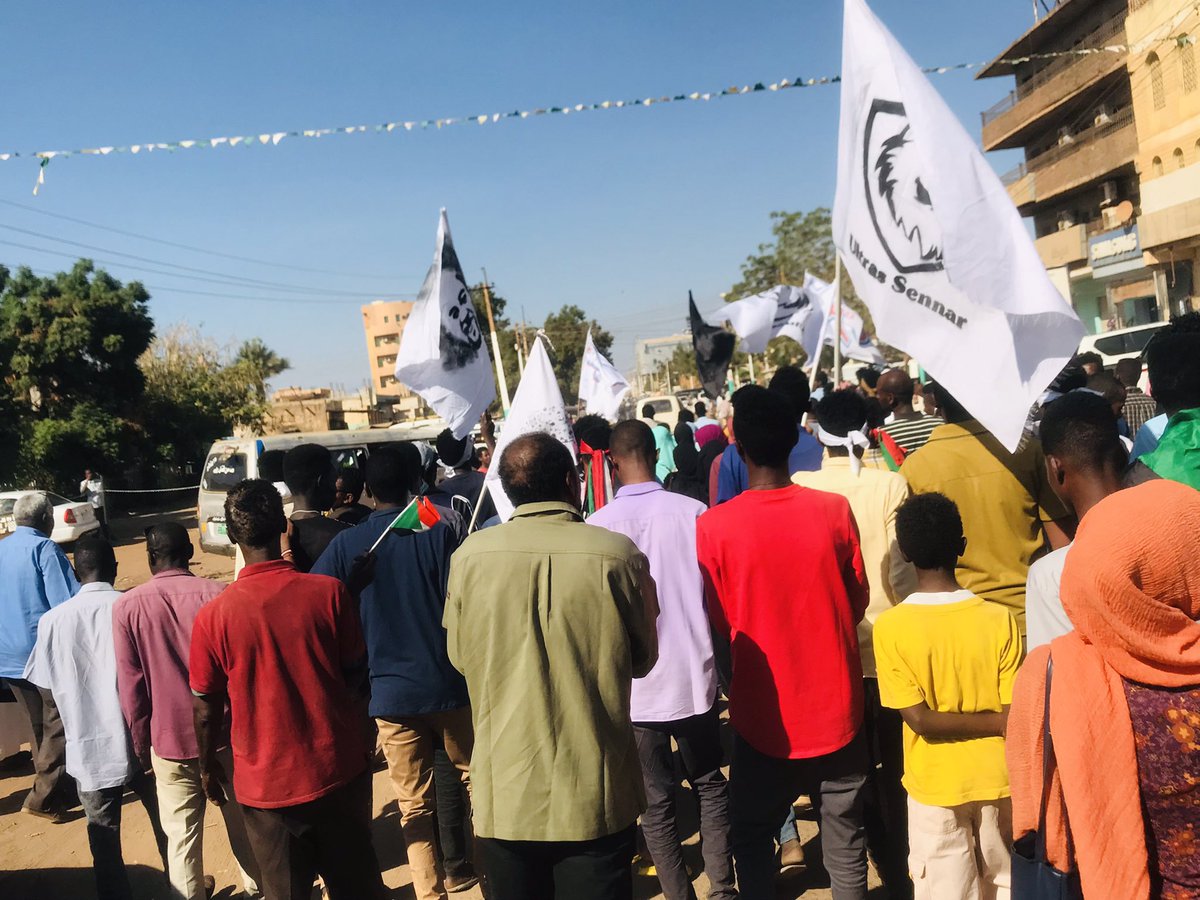 Protests begin in Sennar, part of nationwide demonstrations taking place today against SudanCoup