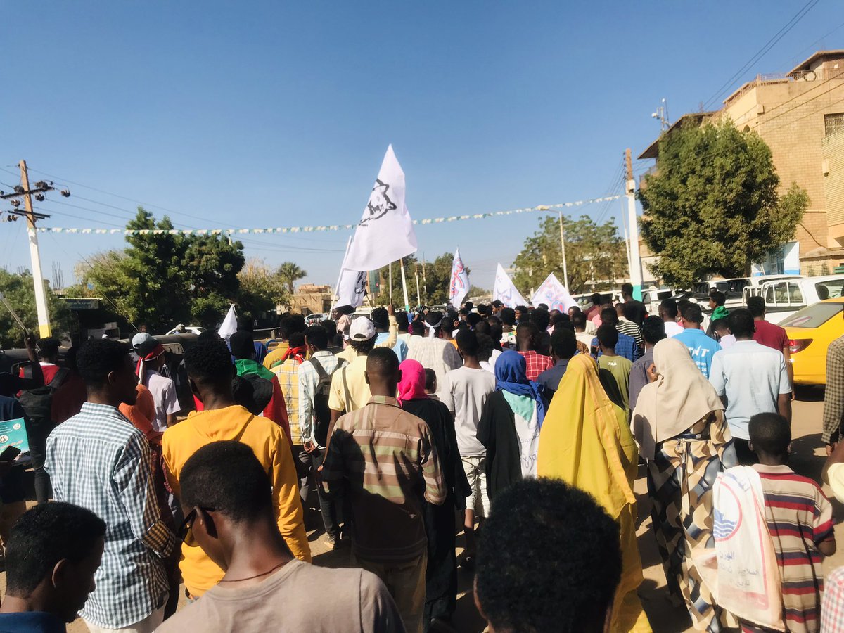 Protests begin in Sennar, part of nationwide demonstrations taking place today against SudanCoup