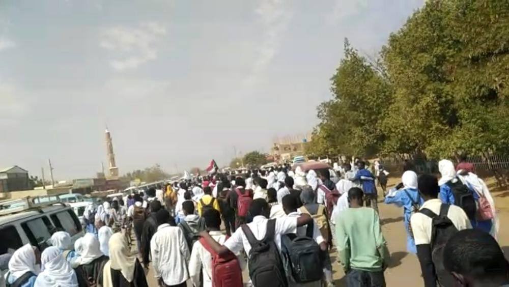 Photos show large protest in Rabak, White Nile State, part of today's nationwide demonstrations against SudanCoup.   Notice the number of young people in the crowd. From the clothes, they are likely high school students.   *Children* — out to secure their future. Jan17March