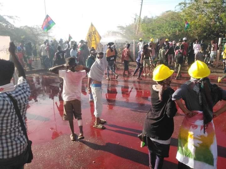 The coup forces cracked down on protesters near the presidential palace