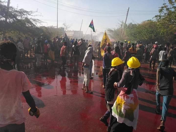 The coup forces cracked down on protesters near the presidential palace