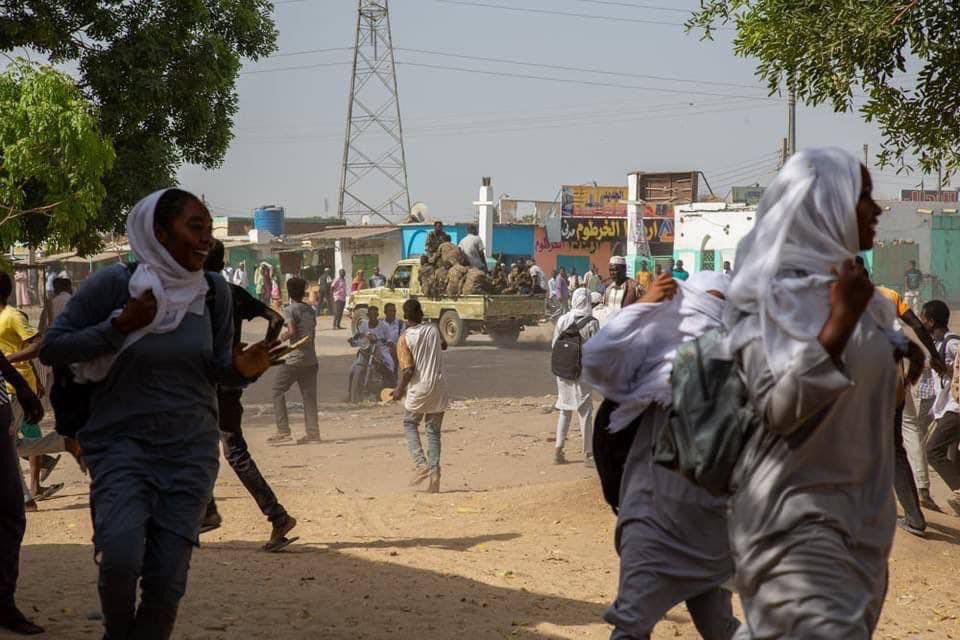 Photos of today's demonstrations in Damazin, Blue Nile State show the presence of SudanCoup forces on the streets