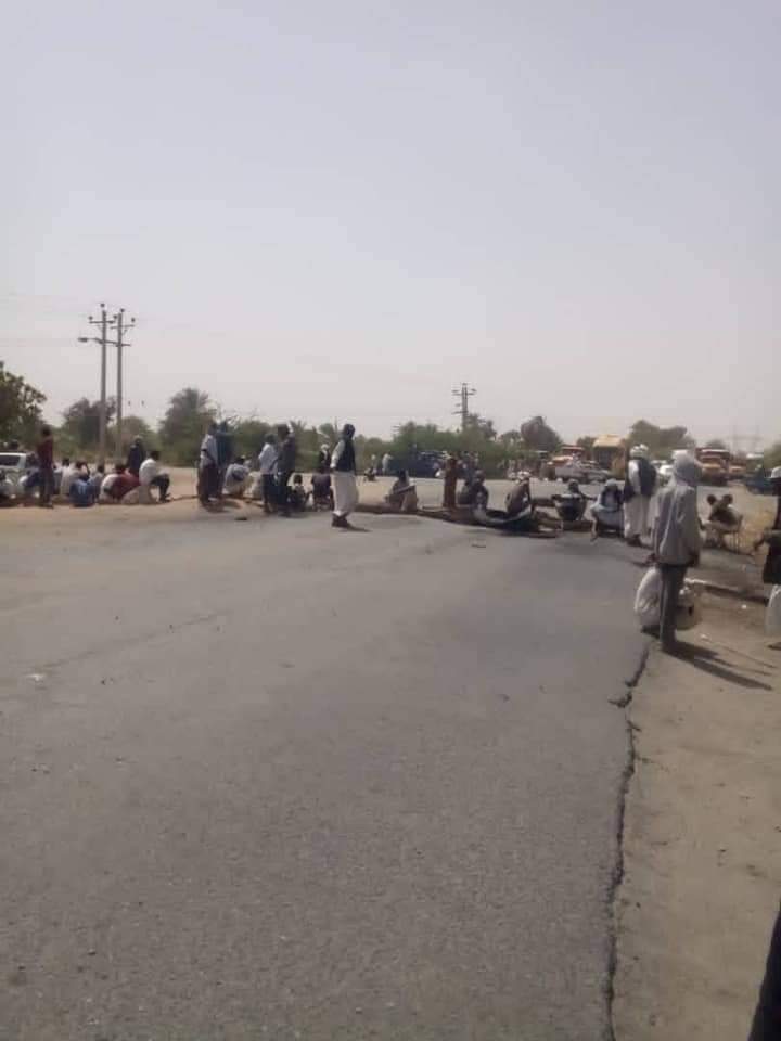 In Atbara, residents barricade the Um Altuyoor Bridge, a main thoroughfare that serves as a link between cement production areas in River Nile State and Khartoum and Merowe.   Barricades are used by Sudan's nonviolent resistance movement as a way to apply pressure on SudanCoup