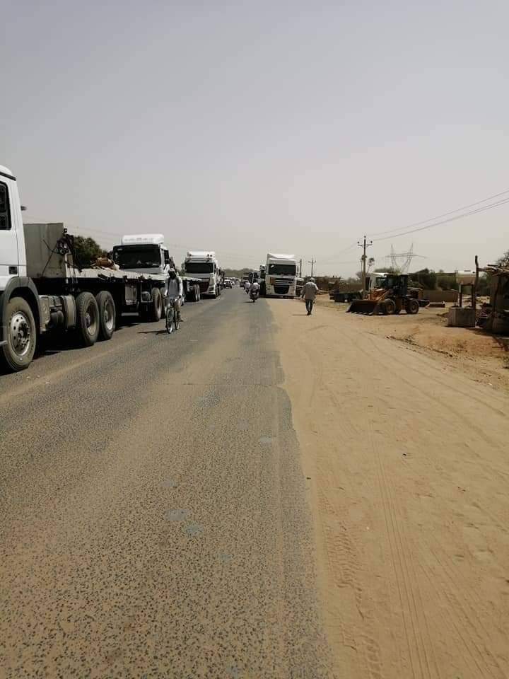 In Atbara, residents barricade the Um Altuyoor Bridge, a main thoroughfare that serves as a link between cement production areas in River Nile State and Khartoum and Merowe.   Barricades are used by Sudan's nonviolent resistance movement as a way to apply pressure on SudanCoup