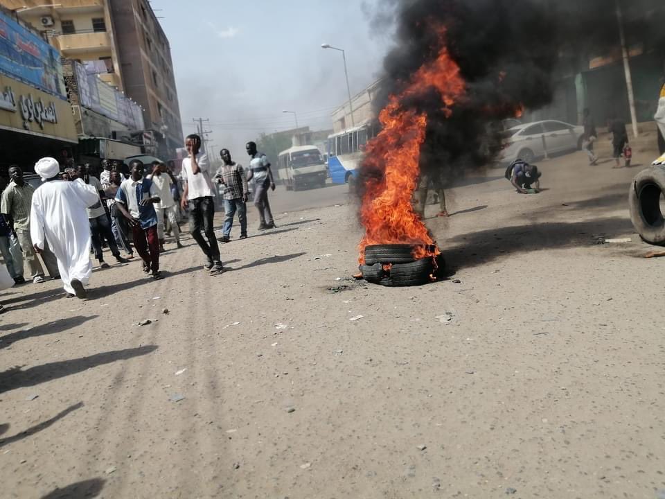 Protests in Gedarif today rejecting SudanCoup and military rule