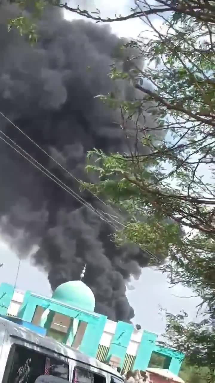 A major fire is taking place in the city of Kosti after the industrial area was hit by RSF drones